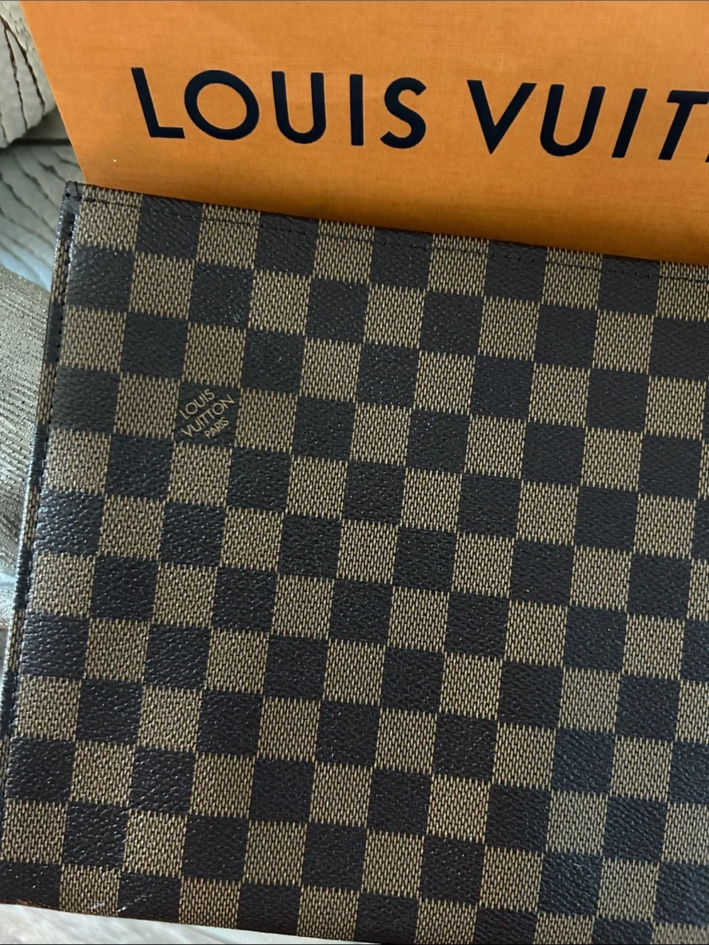 Inspired Damier Ebene Checkered Document Folio - Brown/Chocolate NWOT